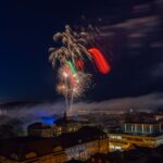 Schlossgartenfest-Feuerwerk fotografieren von der Neustädter Kirche (in Erlangen)